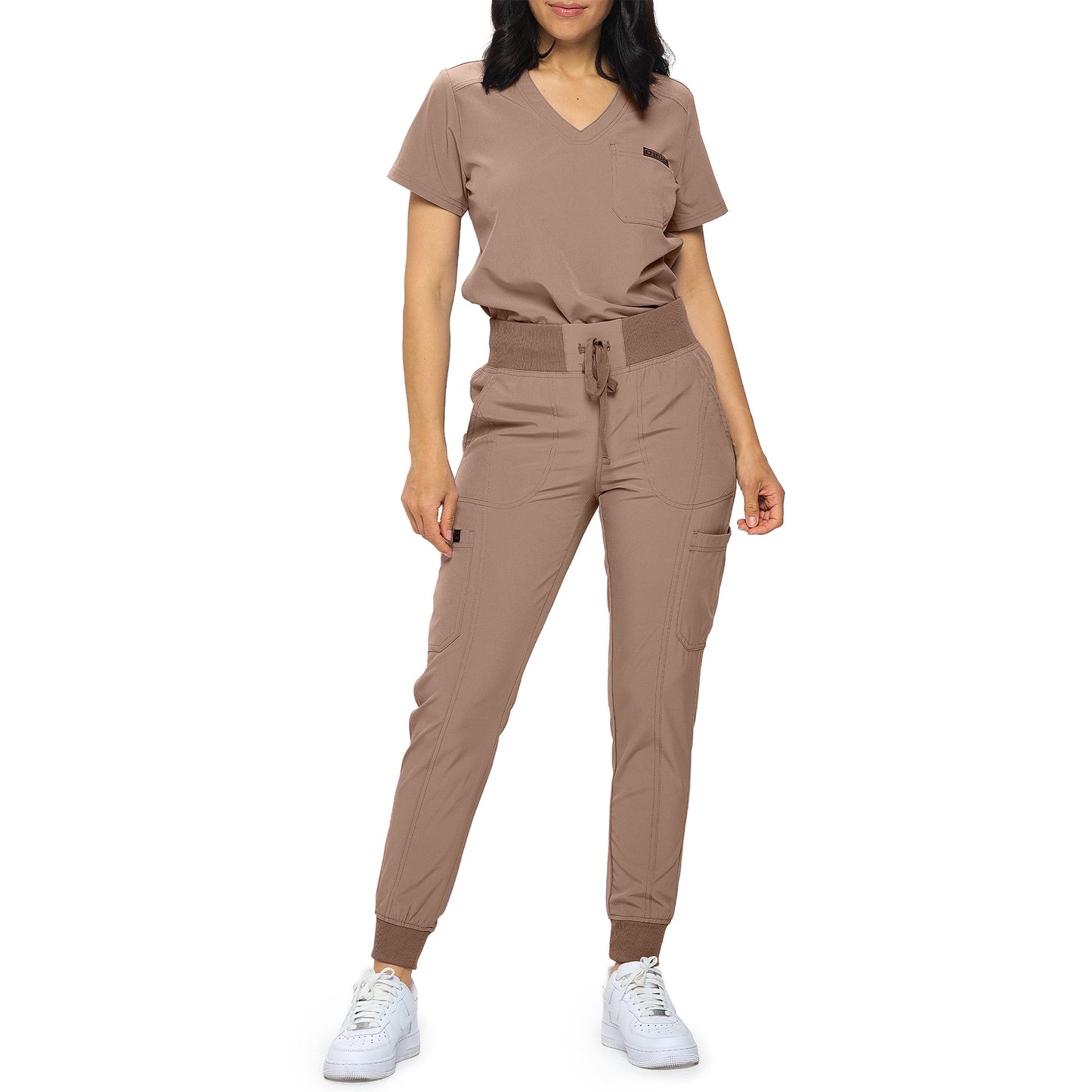 CLASSICS COLLECTION Slim Fit Stretchy Scrubs Women's Jogger Scrub Set with Tuck-In Top