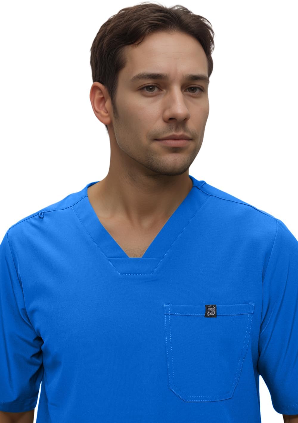 Monarch Uniforms Men's Jogger Scrub Set Tuck-in Scrubs for Men with Jogger Pants and One Pocket Top - Royal Blue