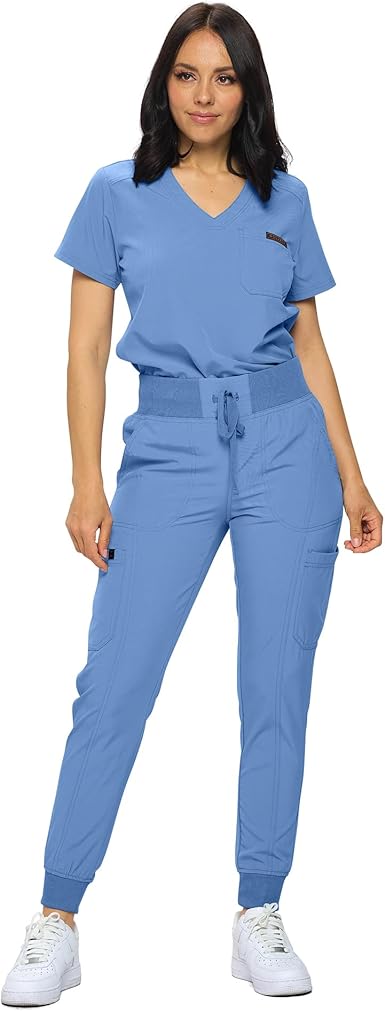 Women's Jogger Scrub Set with Tuck-In Top