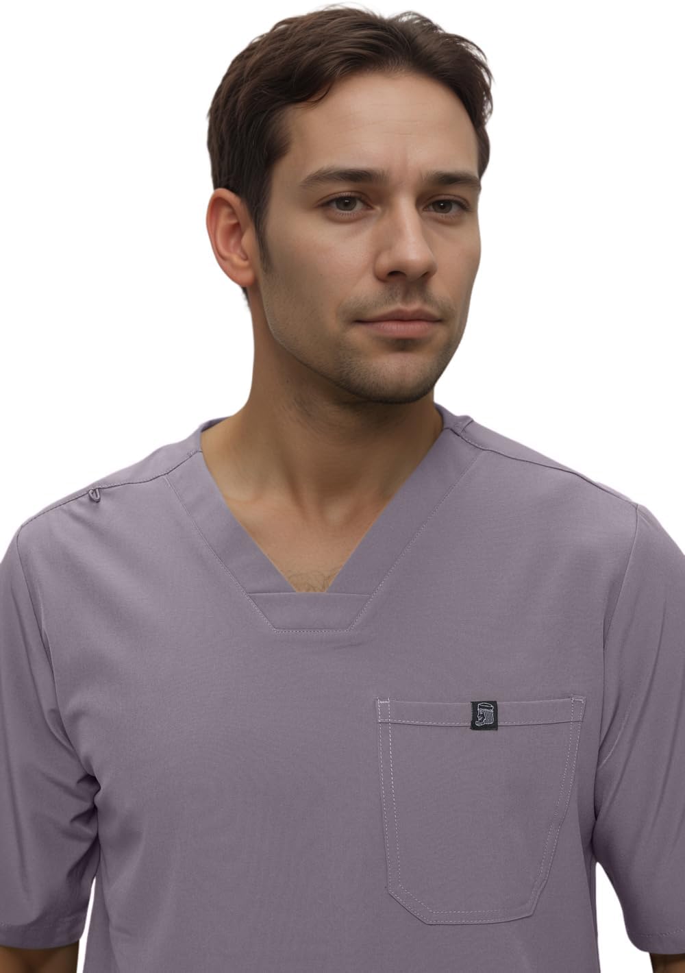 Monarch Uniforms Men's Jogger Scrub Set Tuck-in Scrubs for Men with Jogger Pants and One Pocket Top - Charcoal