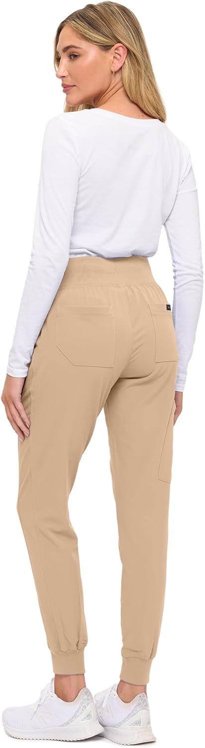Monarch Uniforms Women's Soft Stretch Jogger Scrub Pants – Ultra Comfortable, Flexible Medical Uniform Pants - Khaki