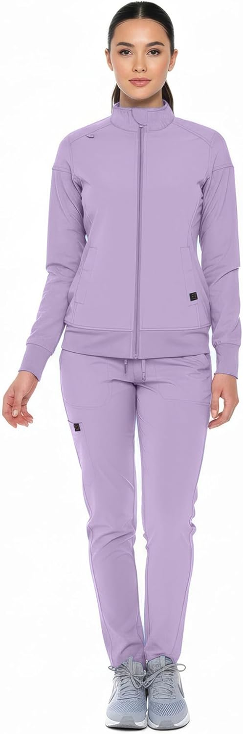 Monarch Uniforms Women's Scrub Jacket Zippered Warm-up Jacket - Lavender