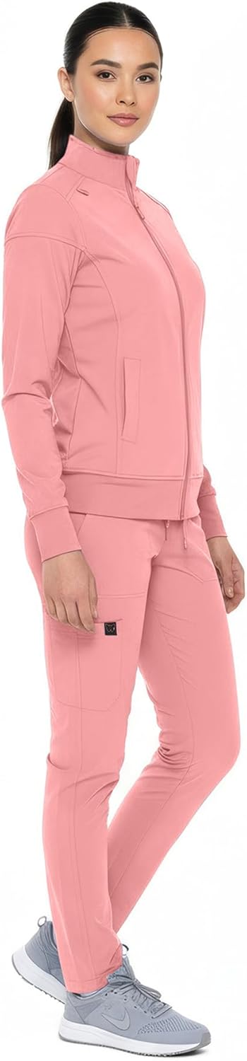Monarch Uniforms Women's Scrub Jacket Zippered Warm-up Jacket - Mauve