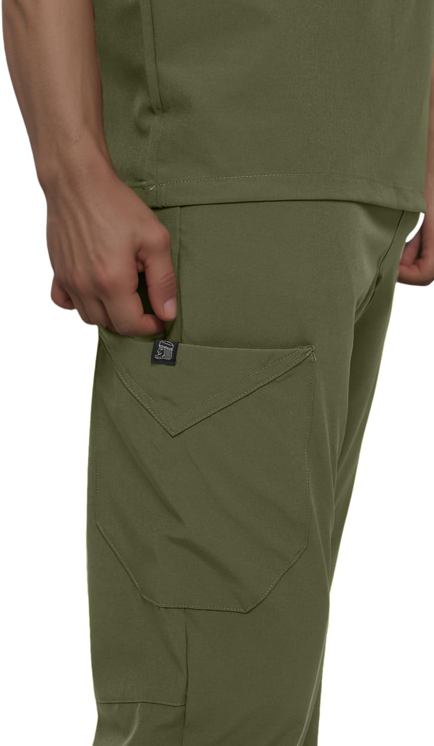 Monarch Uniforms Men's Jogger Scrub Set Tuck-in Scrubs for Men with Jogger Pants and One Pocket Top - Olive