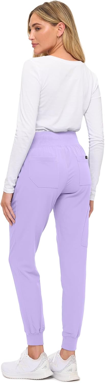 Monarch Uniforms Women's Soft Stretch Jogger Scrub Pants – Ultra Comfortable, Flexible Medical Uniform Pants - Lavender
