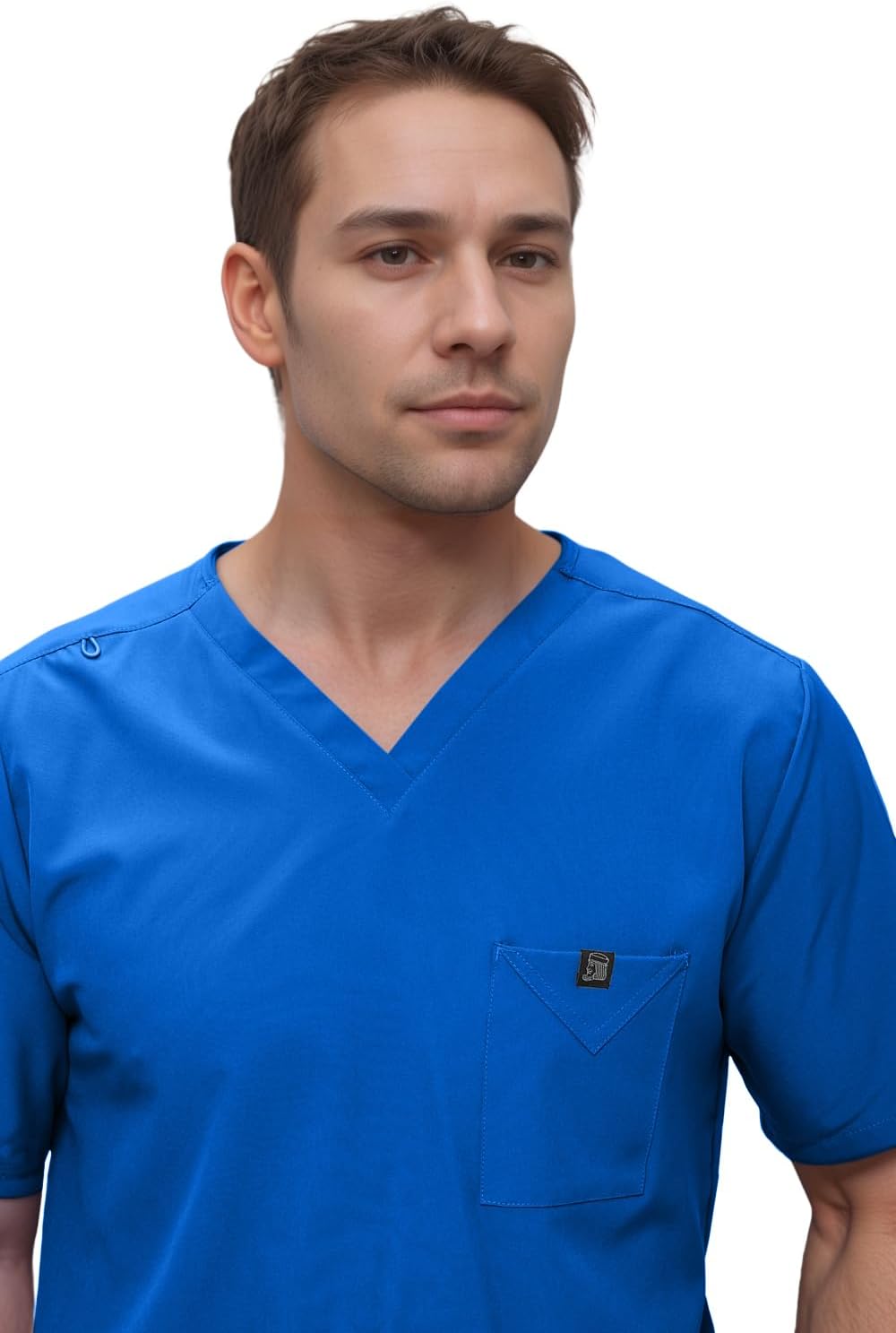 Monarch Uniforms Men's Scrub Set V-Neck Scrub Sets with Nine Large Pockets - Royal Blue