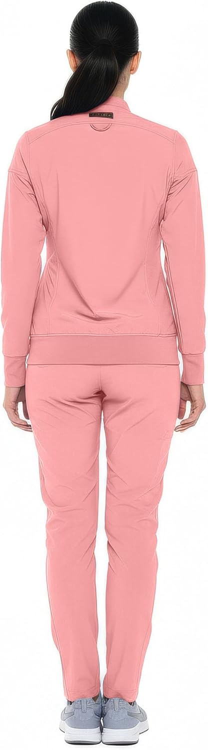 Monarch Uniforms Women's Scrub Jacket Zippered Warm-up Jacket - Mauve
