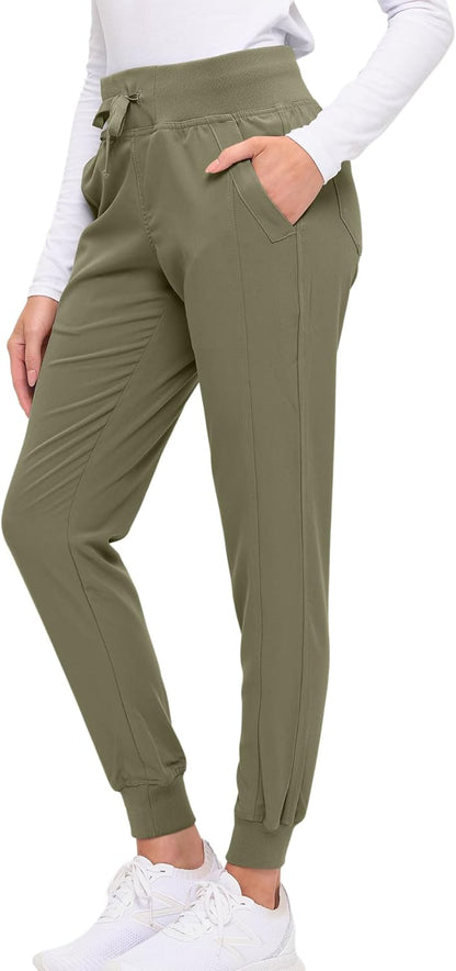 Monarch Uniforms Women's Soft Stretch Jogger Scrub Pants – Ultra Comfortable, Flexible Medical Uniform Pants - Olive