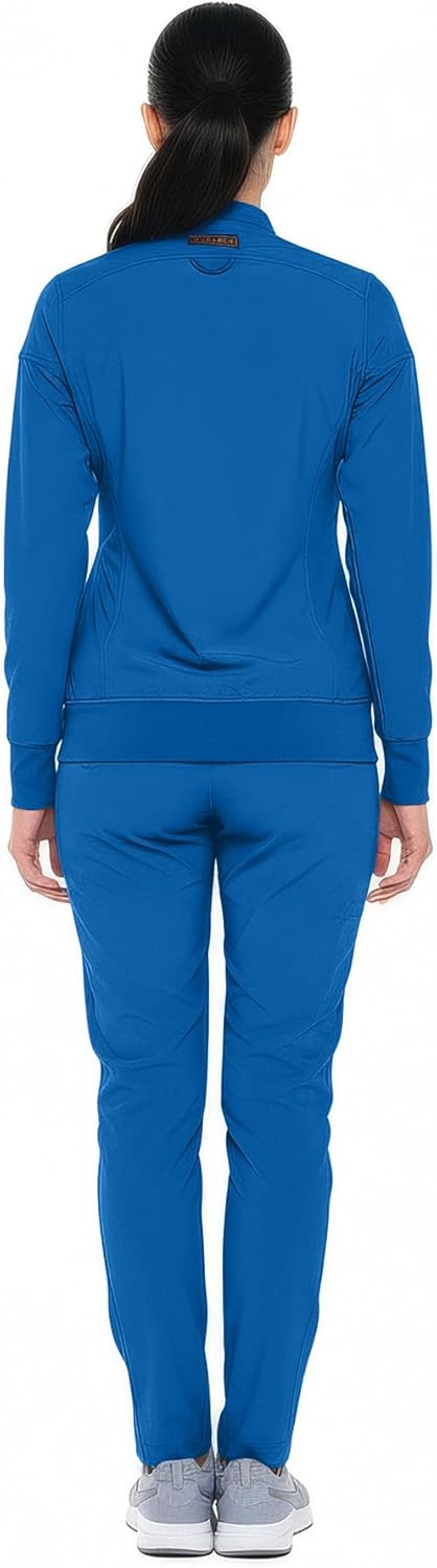 Monarch Uniforms Women's Scrub Jacket Zippered Warm-up Jacket - Royal Blue