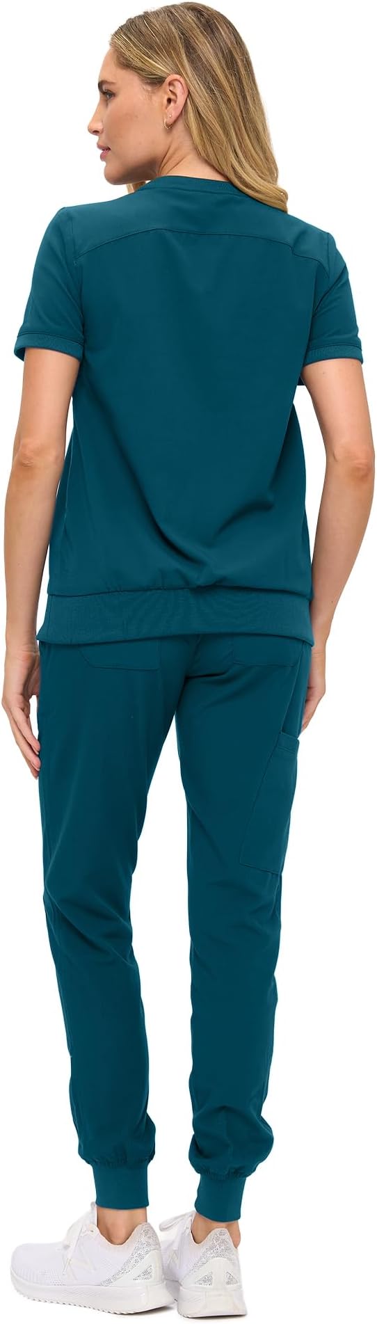 Women’s Scrub Set – Soft Stretch Fabric, Modern Fit Jogger Pants & Crew Neck Top
