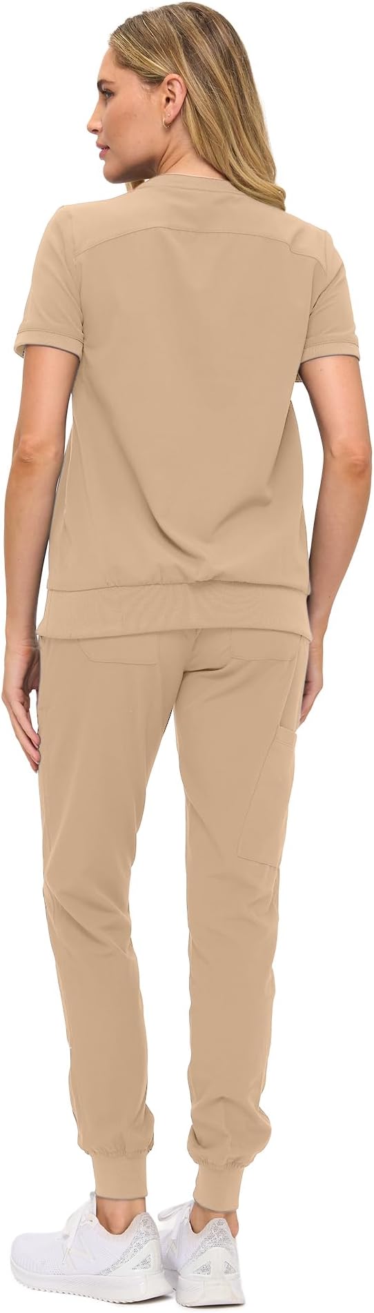 Women’s Scrub Set – Soft Stretch Fabric, Modern Fit Jogger Pants & Crew Neck Top