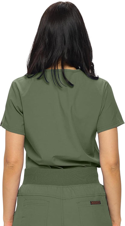Monarch Uniforms Women's Scrub Top One Pocket Tuck-In Scrub Top - Olive Green