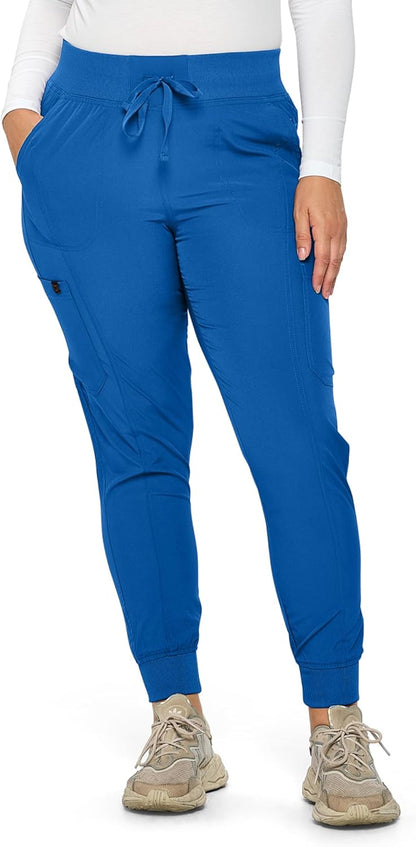 Monarch Uniforms Women's Jogger Scrubs Ribbed Jogger Scrub Pants for Women - Royal Blue