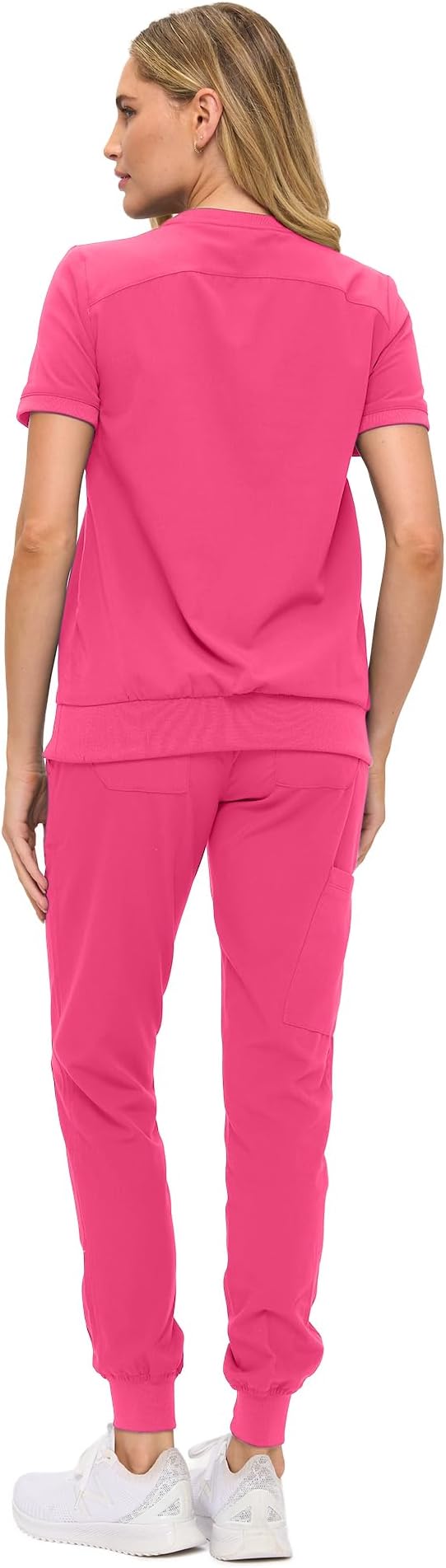 Women’s Scrub Set – Soft Stretch Fabric, Modern Fit Jogger Pants & Crew Neck Top