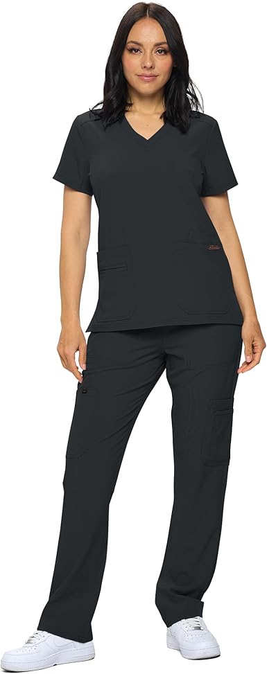 Petite Scrub Sets Stretchy Scrubs for Women Set of Scrub Top and Scrub pants