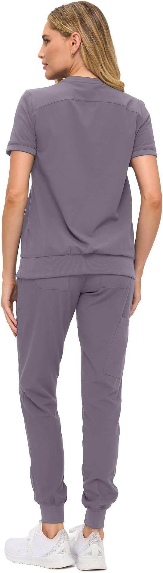 Women’s Scrub Set – Soft Stretch Fabric, Modern Fit Jogger Pants & Crew Neck Top
