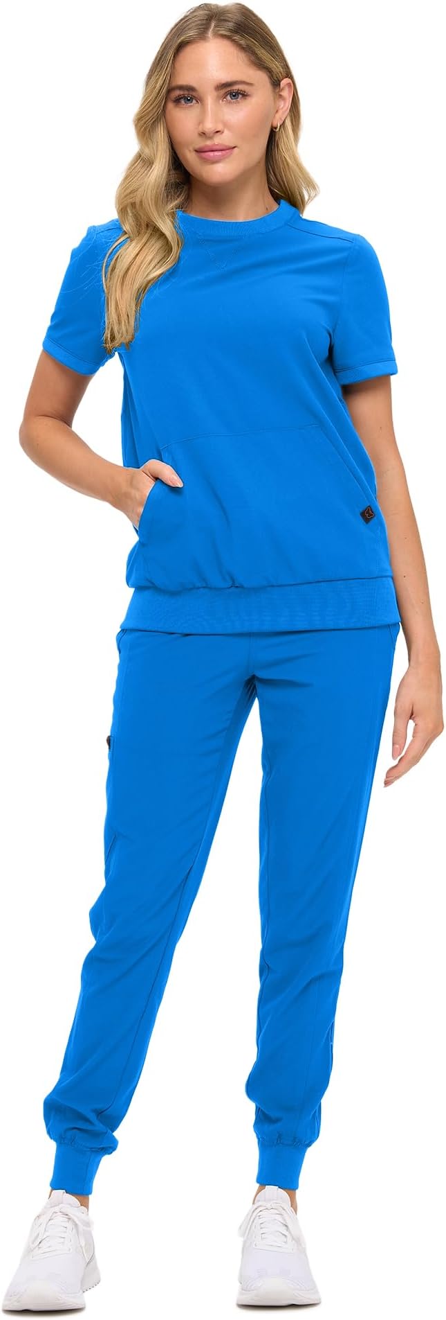 Women’s Scrub Set – Soft Stretch Fabric, Modern Fit Jogger Pants & Crew Neck Top