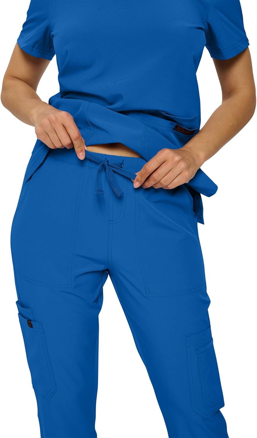Monarch Uniforms Scrub Sets - Regular & Petite Stretchy Scrubs for Women - Set of Top & Pants - Royal Blue