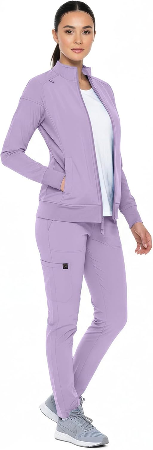 Monarch Uniforms Women's Scrub Jacket Zippered Warm-up Jacket - Lavender