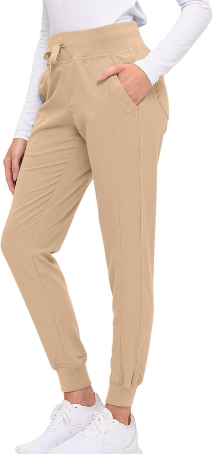 Monarch Uniforms Women's Soft Stretch Jogger Scrub Pants – Ultra Comfortable, Flexible Medical Uniform Pants - Khaki