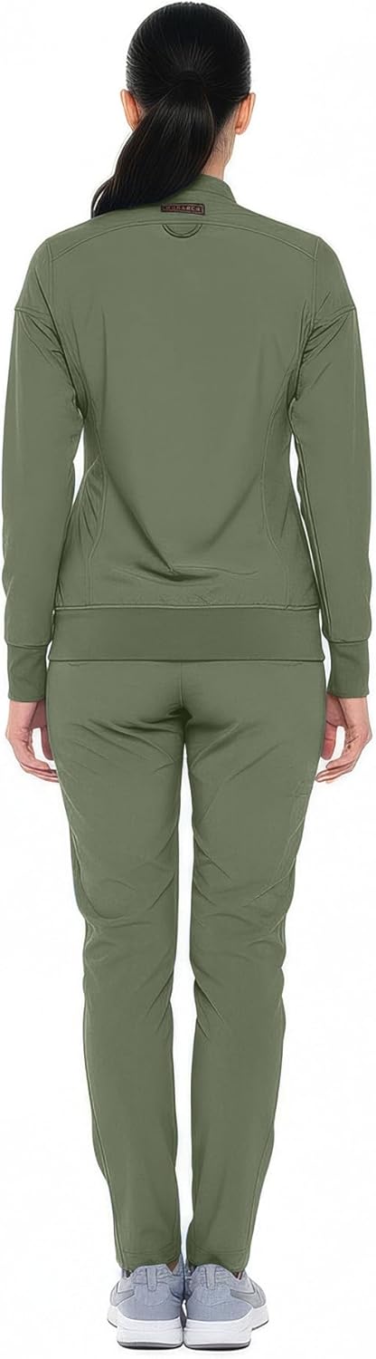 Monarch Uniforms Women's Scrub Jacket Zippered Warm-up Jacket - Olive Green