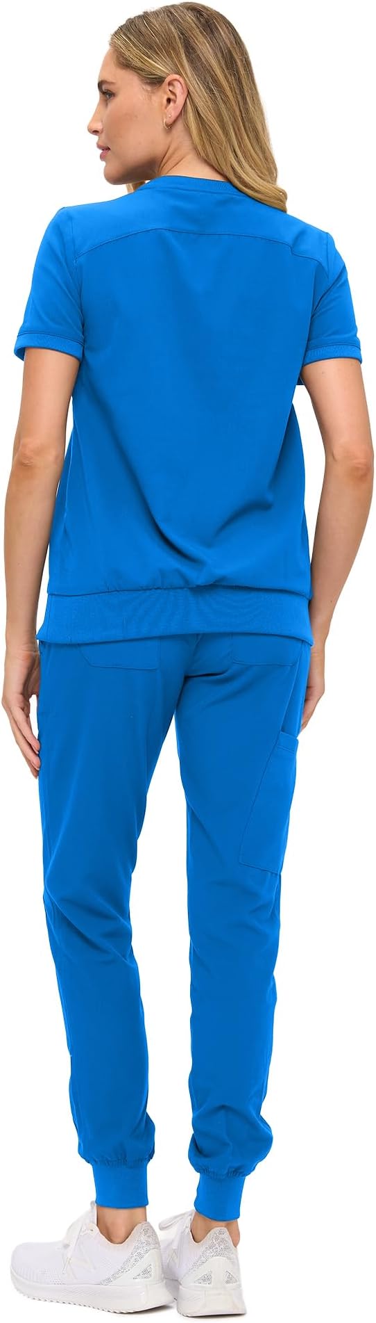 Women’s Scrub Set – Soft Stretch Fabric, Modern Fit Jogger Pants & Crew Neck Top
