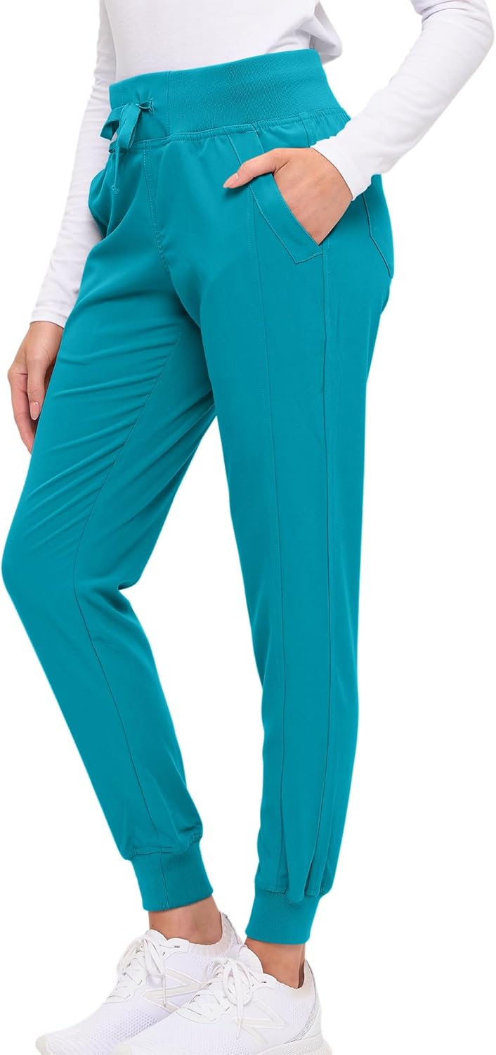 Monarch Uniforms Women's Soft Stretch Jogger Scrub Pants – Ultra Comfortable, Flexible Medical Uniform Pants - Teal