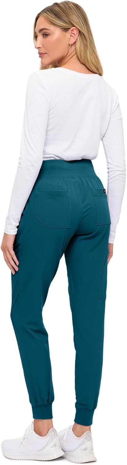 Monarch Uniforms Women's Soft Stretch Jogger Scrub Pants – Ultra Comfortable, Flexible Medical Uniform Pants - Caribbean Blue