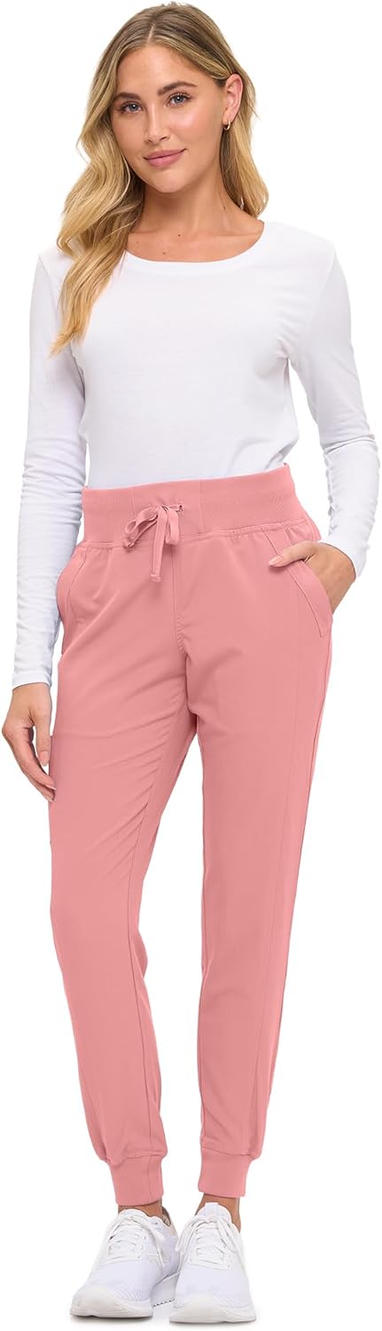 Monarch Uniforms Women's Soft Stretch Jogger Scrub Pants – Ultra Comfortable, Flexible Medical Uniform Pants - Mauve