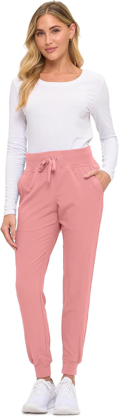 Monarch Uniforms Women's Soft Stretch Jogger Scrub Pants – Ultra Comfortable, Flexible Medical Uniform Pants - Mauve