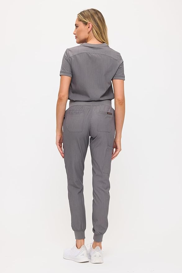 Women’s Scrub Set – Soft Stretch Fabric, Modern Fit Jogger Pants & Crew Neck Top