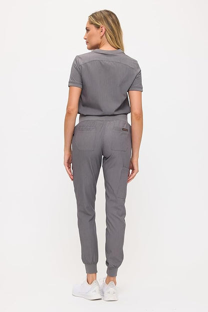 Women’s Scrub Set – Soft Stretch Fabric, Modern Fit Jogger Pants & Crew Neck Top