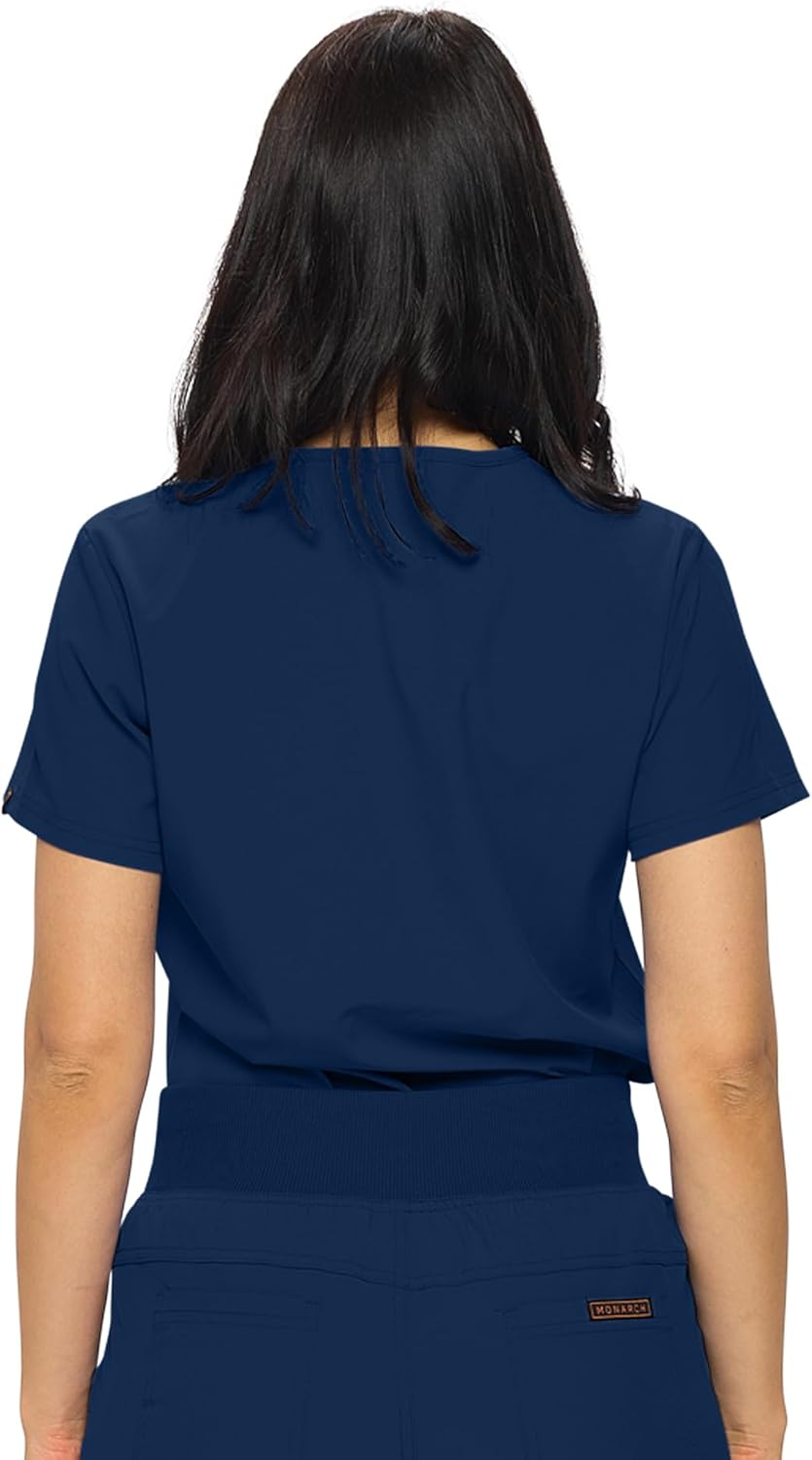 Monarch Uniforms Women's Scrub Top One Pocket Tuck-In Scrub Top - Navy