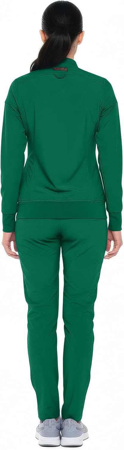 Monarch Uniforms Women's Scrub Jacket Zippered Warm-up Jacket - Hunter Green