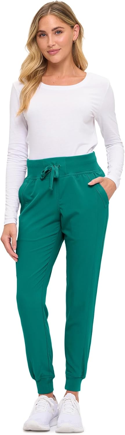 Monarch Uniforms Women's Soft Stretch Jogger Scrub Pants – Ultra Comfortable, Flexible Medical Uniform Pants - True Hunter Green