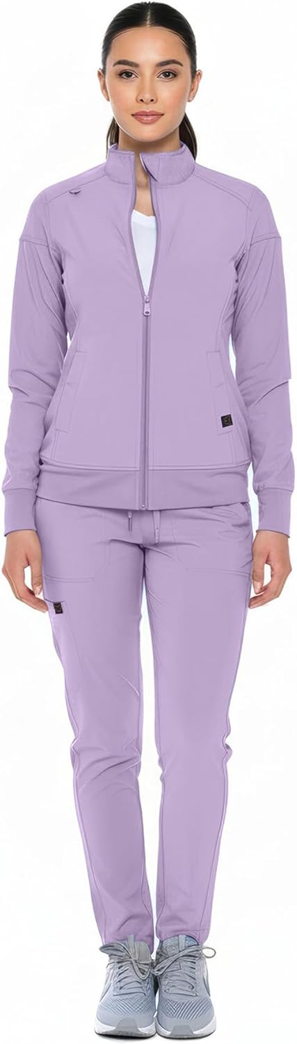 Monarch Uniforms Women's Scrub Jacket Zippered Warm-up Jacket - Lavender