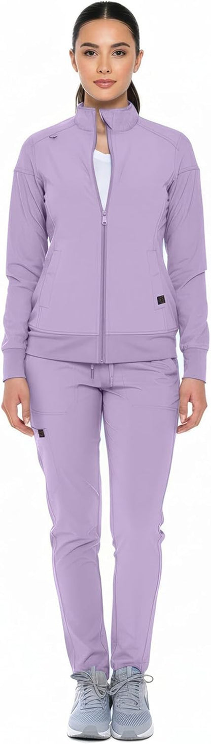 Monarch Uniforms Women's Scrub Jacket Zippered Warm-up Jacket - Lavender