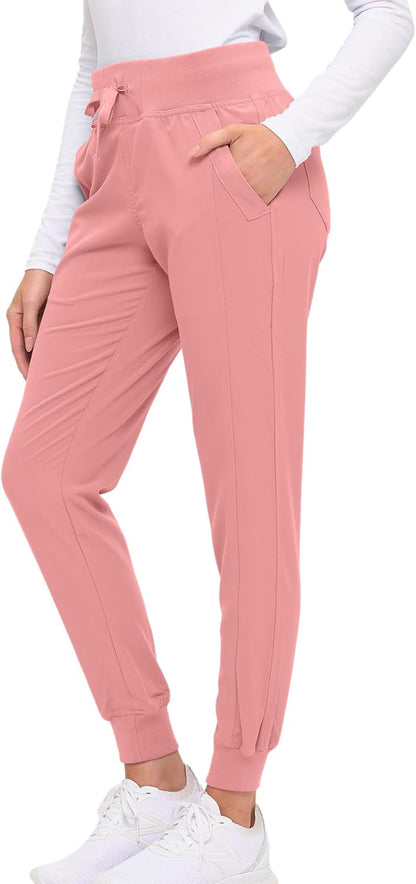 Monarch Uniforms Women's Soft Stretch Jogger Scrub Pants – Ultra Comfortable, Flexible Medical Uniform Pants - Mauve