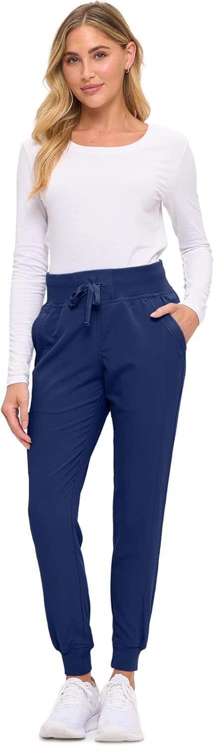 Monarch Uniforms Women's Soft Stretch Jogger Scrub Pants – Ultra Comfortable, Flexible Medical Uniform Pants - Navy Blue