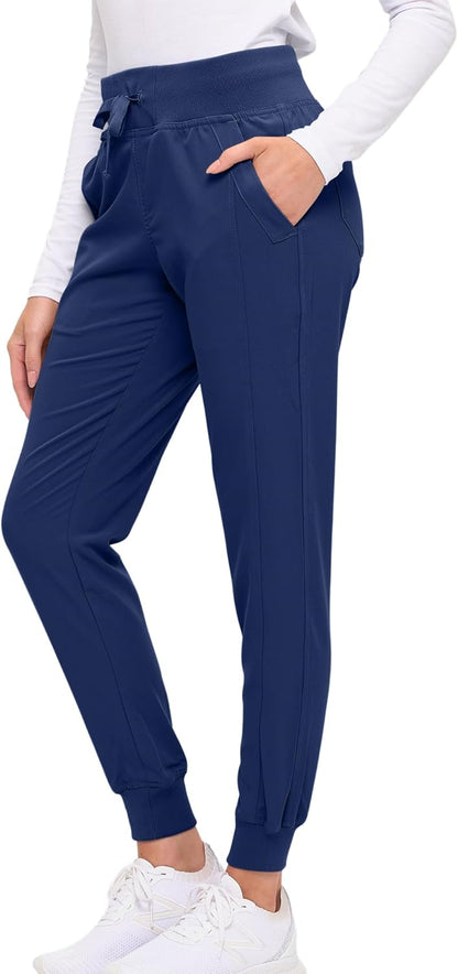 Monarch Uniforms Women's Soft Stretch Jogger Scrub Pants – Ultra Comfortable, Flexible Medical Uniform Pants - Navy Blue