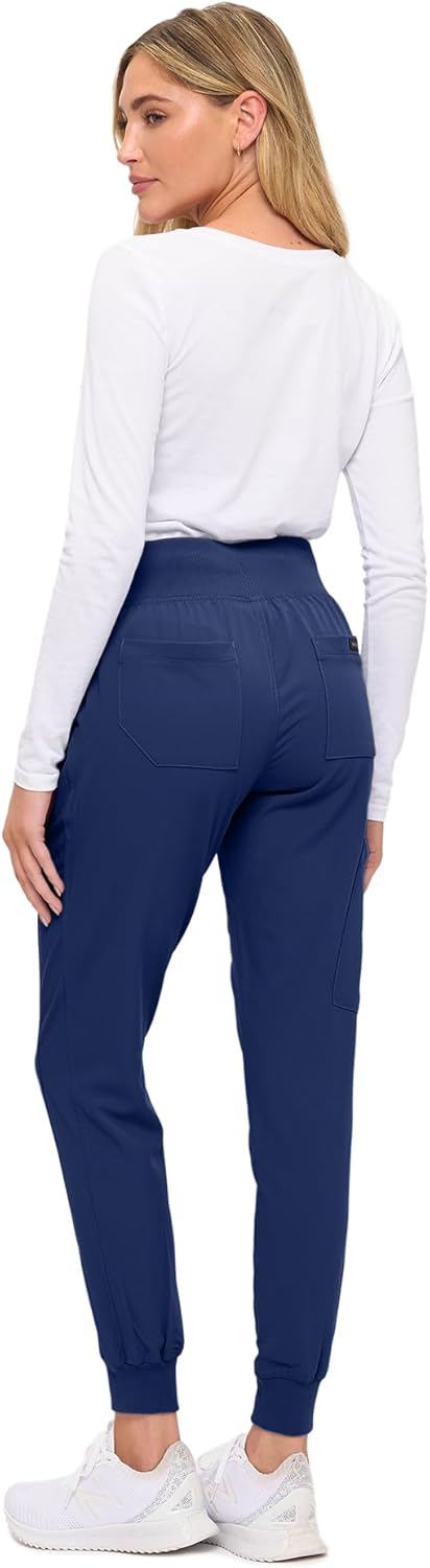 Monarch Uniforms Women's Soft Stretch Jogger Scrub Pants – Ultra Comfortable, Flexible Medical Uniform Pants - Navy Blue