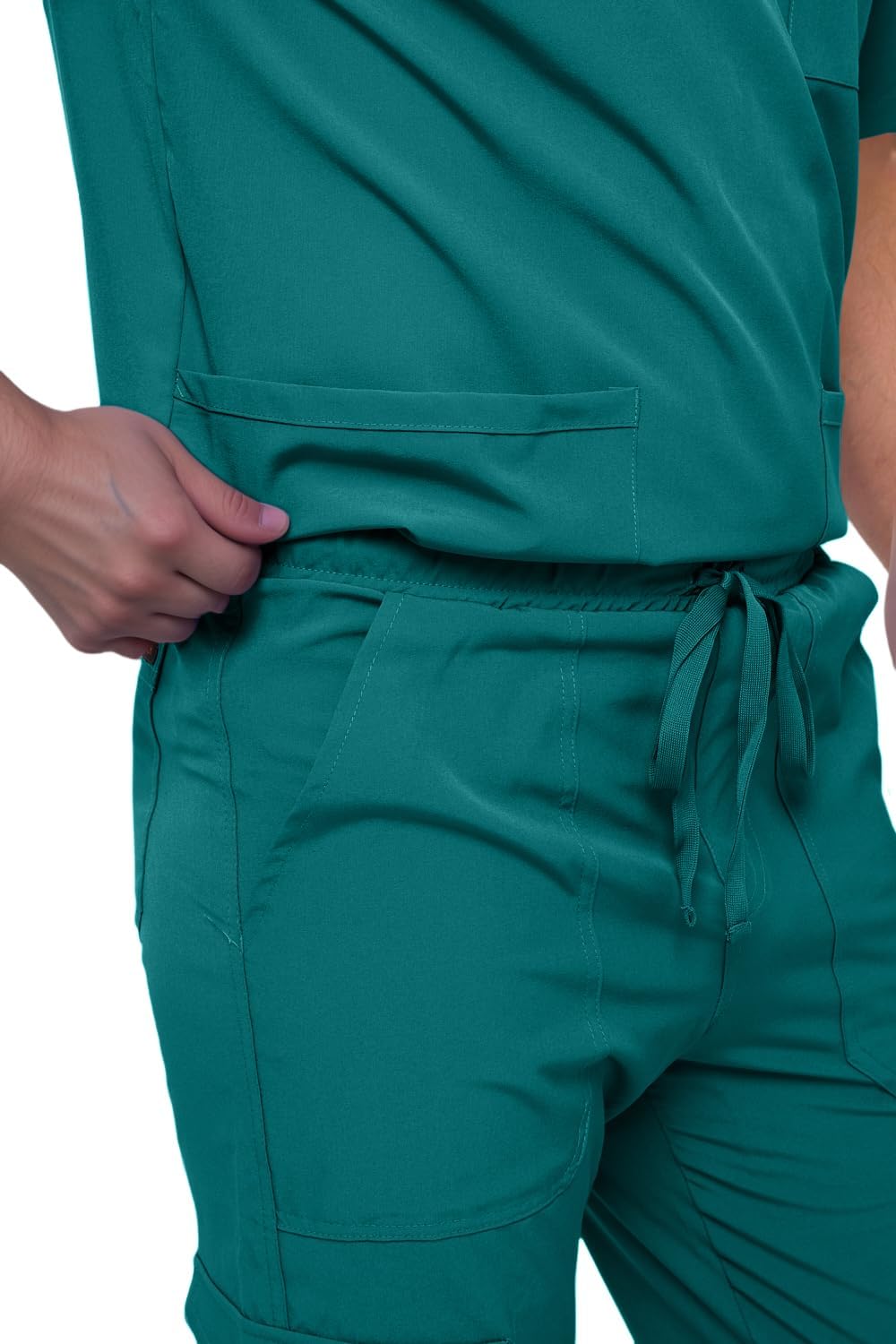 Monarch Uniforms Men's Scrub Set V-Neck Scrub Sets with Nine Large Pockets - Hunter Green