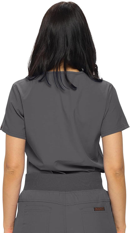 Monarch Uniforms Women's Scrub Top One Pocket Tuck-In Scrub Top - Charcoal