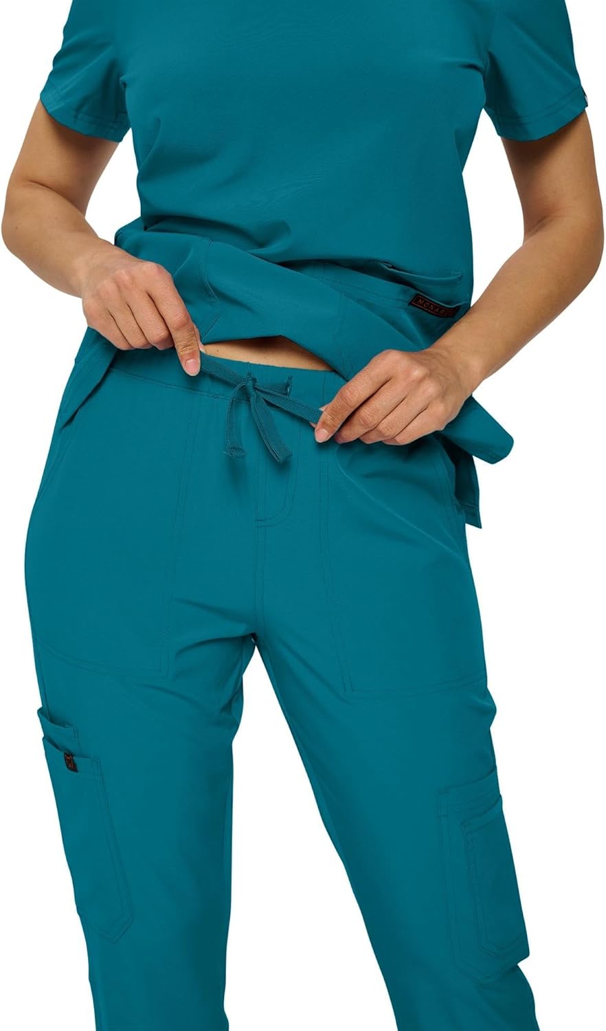 Monarch Uniforms Scrub Sets - Regular & Petite Stretchy Scrubs for Women - Set of Top & Pants - Caribbean Blue