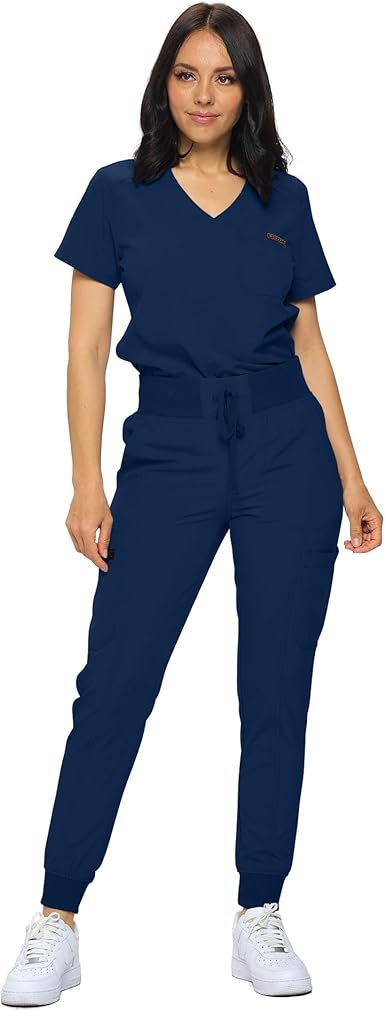 Women's Jogger Scrub Set with Tuck-In Top