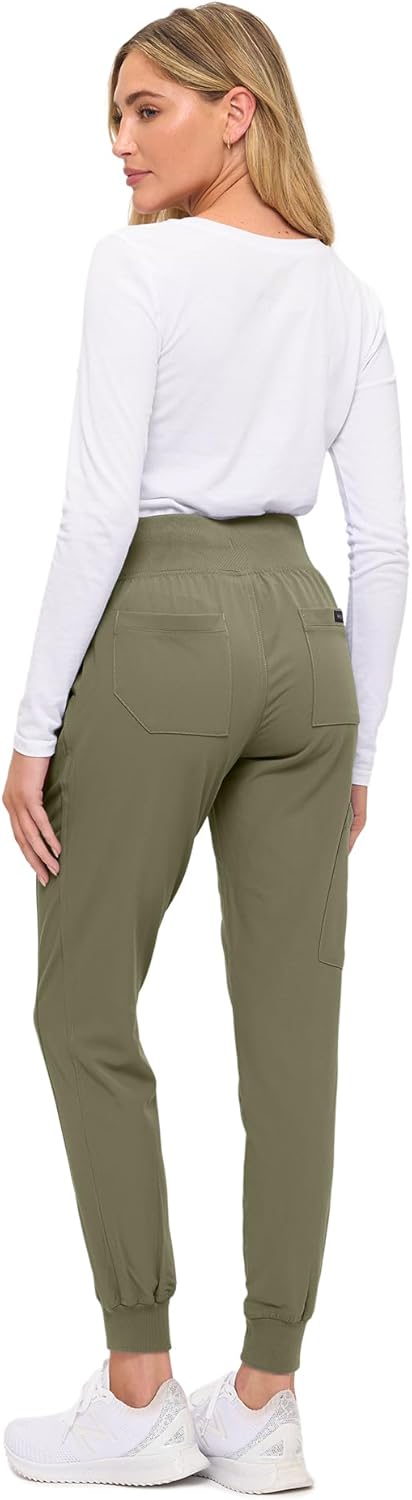 Monarch Uniforms Women's Soft Stretch Jogger Scrub Pants – Ultra Comfortable, Flexible Medical Uniform Pants - Olive
