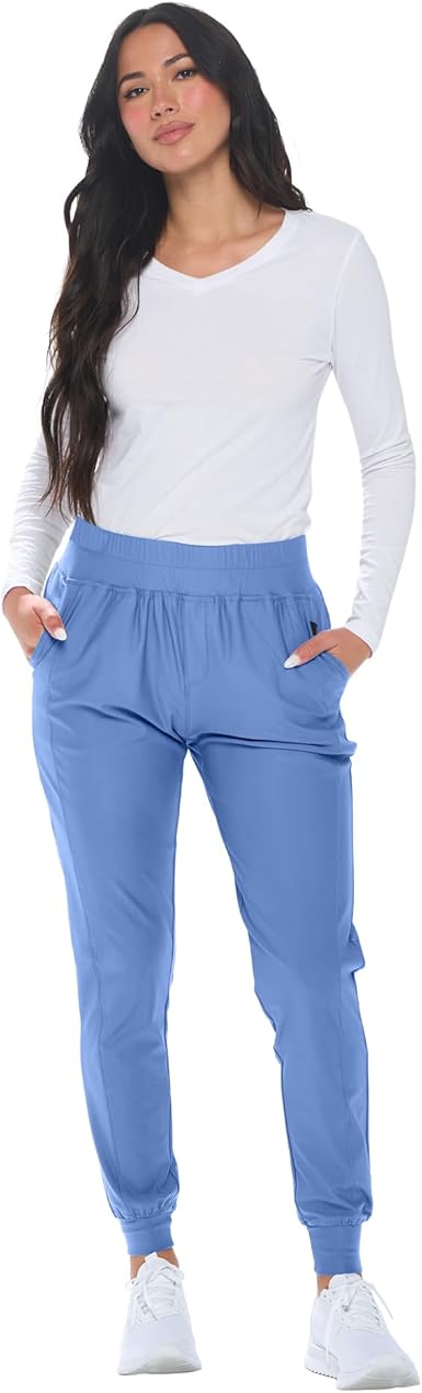Petite Women's Jogger Scrub Pants Max Stretch Scrub Joggers for Women