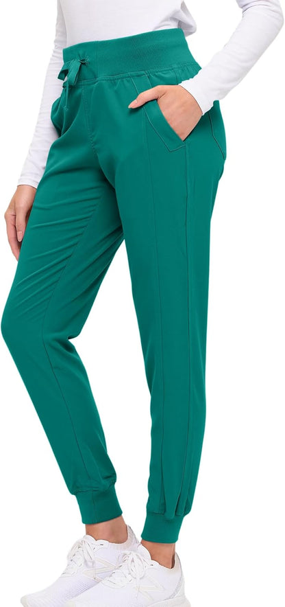 Monarch Uniforms Women's Soft Stretch Jogger Scrub Pants – Ultra Comfortable, Flexible Medical Uniform Pants - True Hunter Green