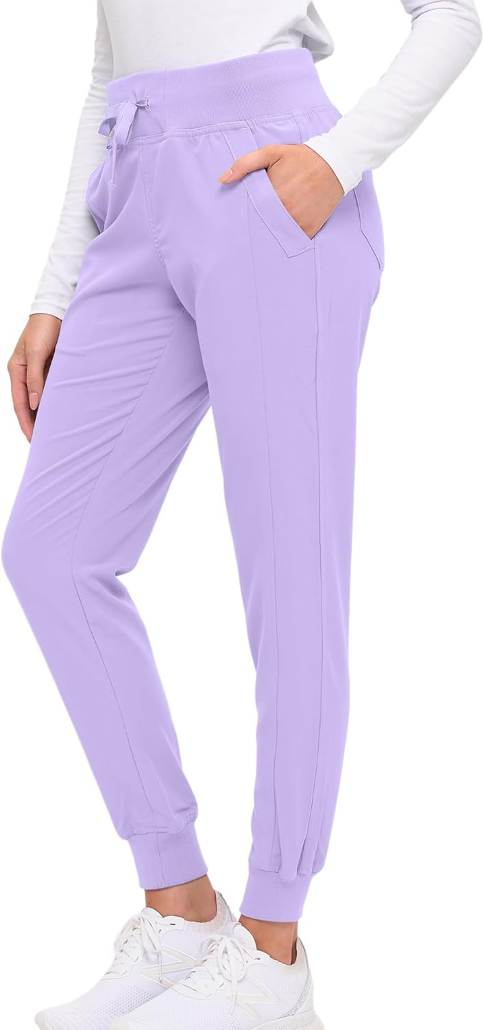 Monarch Uniforms Women's Soft Stretch Jogger Scrub Pants – Ultra Comfortable, Flexible Medical Uniform Pants - Lavender