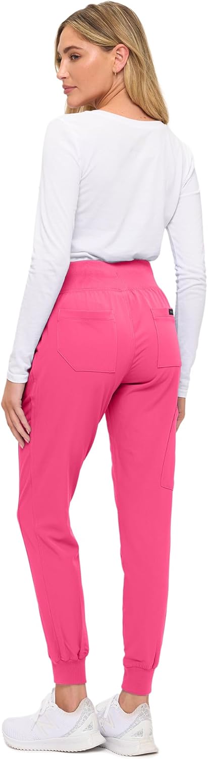 Monarch Uniforms Women's Soft Stretch Jogger Scrub Pants – Ultra Comfortable, Flexible Medical Uniform Pants - Hot Pink